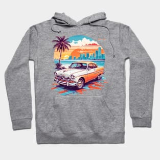 Miami Street Ride: Retro Car Vector Tee Hoodie